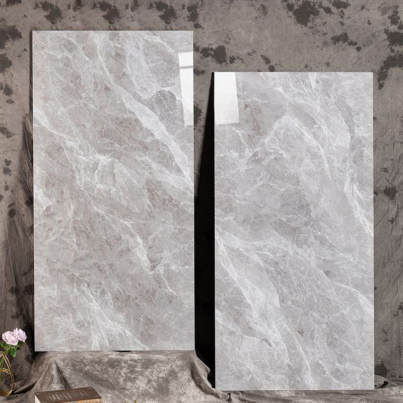 Gray Tone Floor Tile Straight Edge Polished Marbling Singular Tile Clearhalo 'Floor Tiles & Wall Tiles' 'floor_tiles_wall_tiles' 'Flooring 'Home Improvement' 'home_improvement' 'home_improvement_floor_tiles_wall_tiles' Walls and Ceiling' 1200x1200_e602f9da-0cb4-4771-9768-59a53324bead