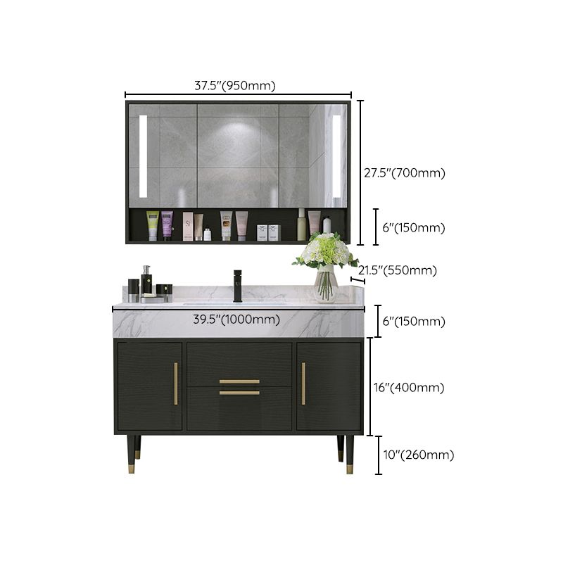 Metal Frame Vanity Set Plain Rectangle Drawers Freestanding Bath Vanity with Drawers Clearhalo 'Bathroom Remodel & Bathroom Fixtures' 'Bathroom Vanities' 'bathroom_vanities' 'Home Improvement' 'home_improvement' 'home_improvement_bathroom_vanities' 1200x1200_e604dbfe-1023-4192-95f8-6d3706fdb785