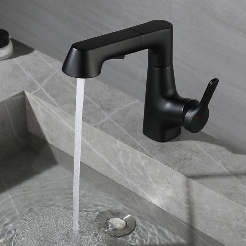 Modern Style Retractable Vessel Faucet Single Handle Copper Vessel Faucet for Bathroom Clearhalo 'Bathroom Remodel & Bathroom Fixtures' 'Bathroom Sink Faucets' 'Bathroom Sinks & Faucet Components' 'bathroom_sink_faucets' 'Home Improvement' 'home_improvement' 'home_improvement_bathroom_sink_faucets' 1200x1200_e6052ca4-1d80-4271-b4bd-11bd12cc51aa