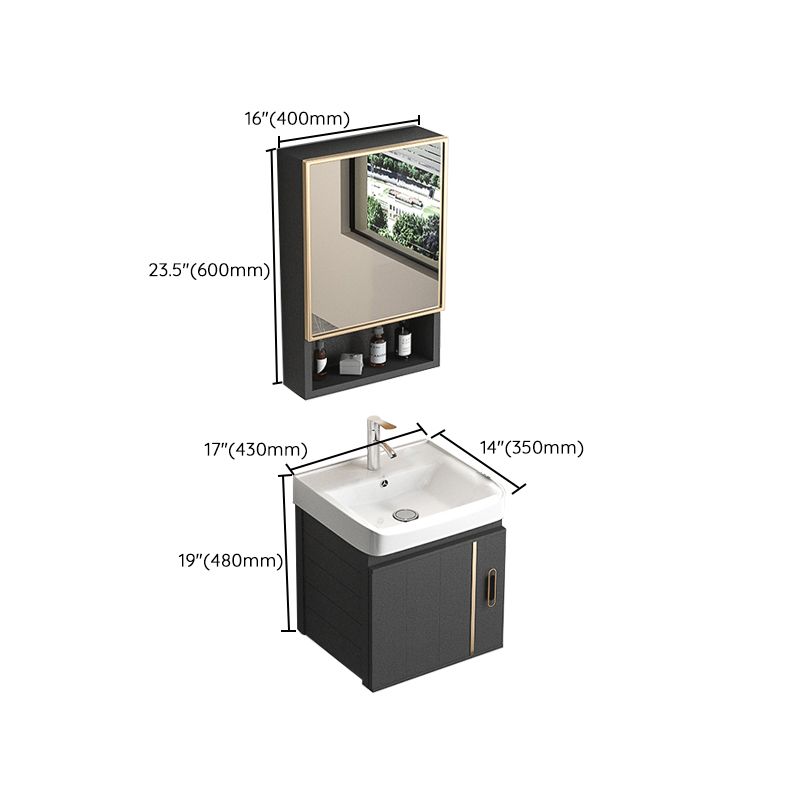 Rectangular Bathroom Vanity Modern Black Single-Sink Wall Mount Vanity Set Clearhalo 'Bathroom Remodel & Bathroom Fixtures' 'Bathroom Vanities' 'bathroom_vanities' 'Home Improvement' 'home_improvement' 'home_improvement_bathroom_vanities' 1200x1200_e62fc3ca-1e2e-4cf9-9bf1-0d04543c7a3e