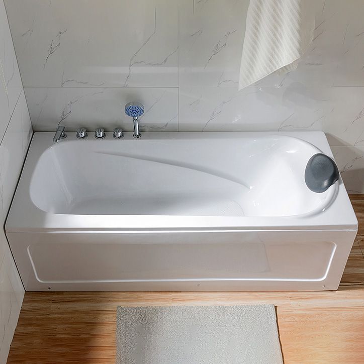 Back to Wall Rectangular Bath Freestanding Acrylic Soaking White Bathtub Clearhalo 'Bathroom Remodel & Bathroom Fixtures' 'Bathtubs' 'Home Improvement' 'home_improvement' 'home_improvement_bathtubs' 'Showers & Bathtubs' 1200x1200_e6585e1d-1896-4580-9a95-6d6e09a314d0