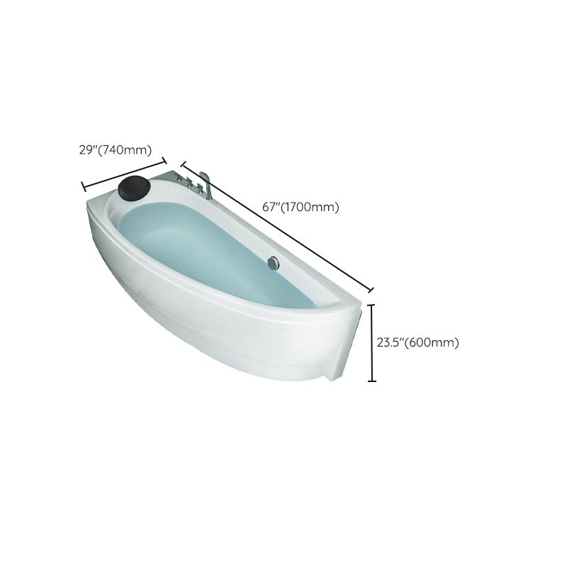 Back to Wall Corner Bathtub Acrylic White Modern Soaking Bath Clearhalo 'Bathroom Remodel & Bathroom Fixtures' 'Bathtubs' 'Home Improvement' 'home_improvement' 'home_improvement_bathtubs' 'Showers & Bathtubs' 1200x1200_e6793742-20b8-41a8-a8a3-e6ba72e17bfa