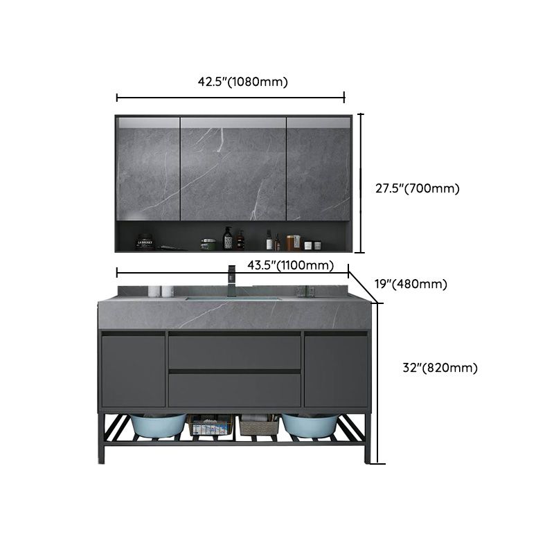 Modern Bathroom Vanity Set Granite Top Standalone Cabinet or Shelving Included Clearhalo 'Bathroom Remodel & Bathroom Fixtures' 'Bathroom Vanities' 'bathroom_vanities' 'Home Improvement' 'home_improvement' 'home_improvement_bathroom_vanities' 1200x1200_e68bdfee-10d7-4489-a374-b155652515c4