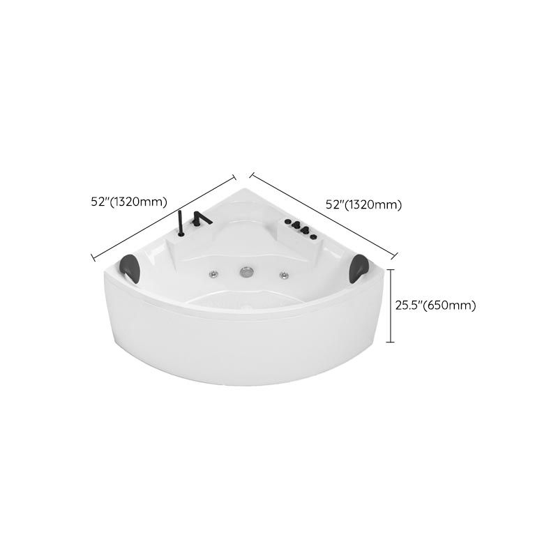 Modern Corner White Acrylic Bathtub Back to Wall with Drain and Massage Device Bath Tub Clearhalo 'Bathroom Remodel & Bathroom Fixtures' 'Bathtubs' 'Home Improvement' 'home_improvement' 'home_improvement_bathtubs' 'Showers & Bathtubs' 1200x1200_e6937966-0da6-4279-8511-76446f4f394c