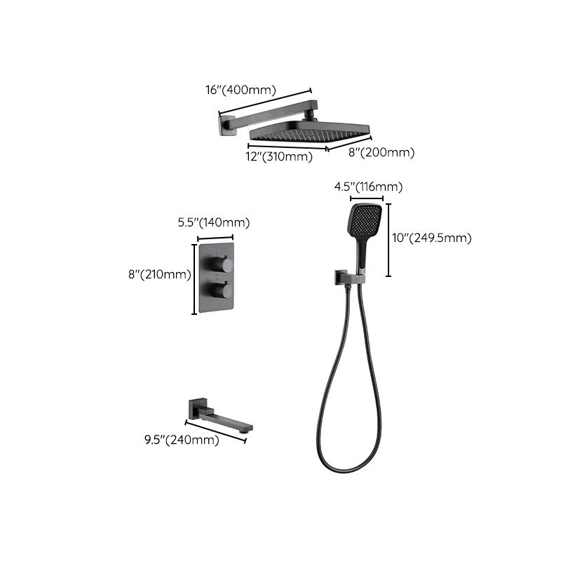 Modern Shower Head Combo Brass Temperature Control Wall Mounted Shower Combo Clearhalo 'Bathroom Remodel & Bathroom Fixtures' 'Home Improvement' 'home_improvement' 'home_improvement_shower_faucets' 'Shower Faucets & Systems' 'shower_faucets' 'Showers & Bathtubs Plumbing' 'Showers & Bathtubs' 1200x1200_e6acbfa0-1014-4316-8c17-2a734740350d