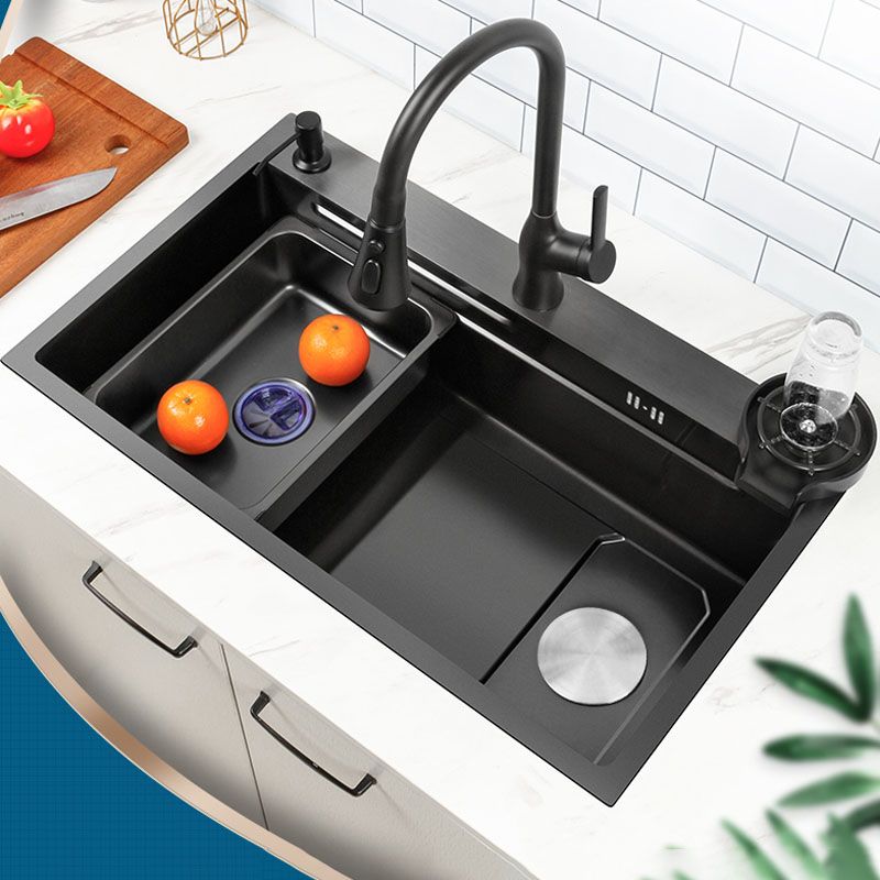 Contemporary Kitchen Sink Stainless Steel Kitchen Sink with Drain Assembly Clearhalo 'Home Improvement' 'home_improvement' 'home_improvement_kitchen_sinks' 'Kitchen Remodel & Kitchen Fixtures' 'Kitchen Sinks & Faucet Components' 'Kitchen Sinks' 'kitchen_sinks' 1200x1200_e6c6ff12-4760-4d5e-bdad-04138b0b7b76
