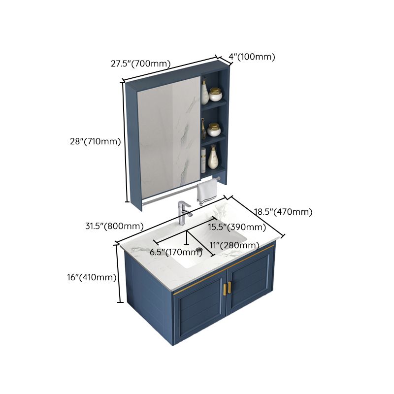 Bathroom Vanity Set Ceramic Sink Drawer Mirror Vanity with Faucet Clearhalo 'Bathroom Remodel & Bathroom Fixtures' 'Bathroom Vanities' 'bathroom_vanities' 'Home Improvement' 'home_improvement' 'home_improvement_bathroom_vanities' 1200x1200_e70b2960-b779-4aeb-b3a1-9d304e6fa078