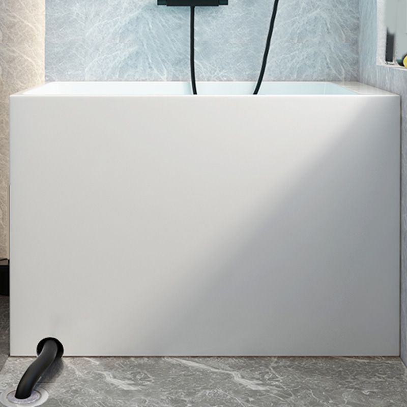 Modern White Rectangular Bathtub Acrylic Back to Wall with Drain Bath Tub Clearhalo 'Bathroom Remodel & Bathroom Fixtures' 'Bathtubs' 'Home Improvement' 'home_improvement' 'home_improvement_bathtubs' 'Showers & Bathtubs' 1200x1200_e7433357-2d2b-4be7-a73c-2f8ad0439f00