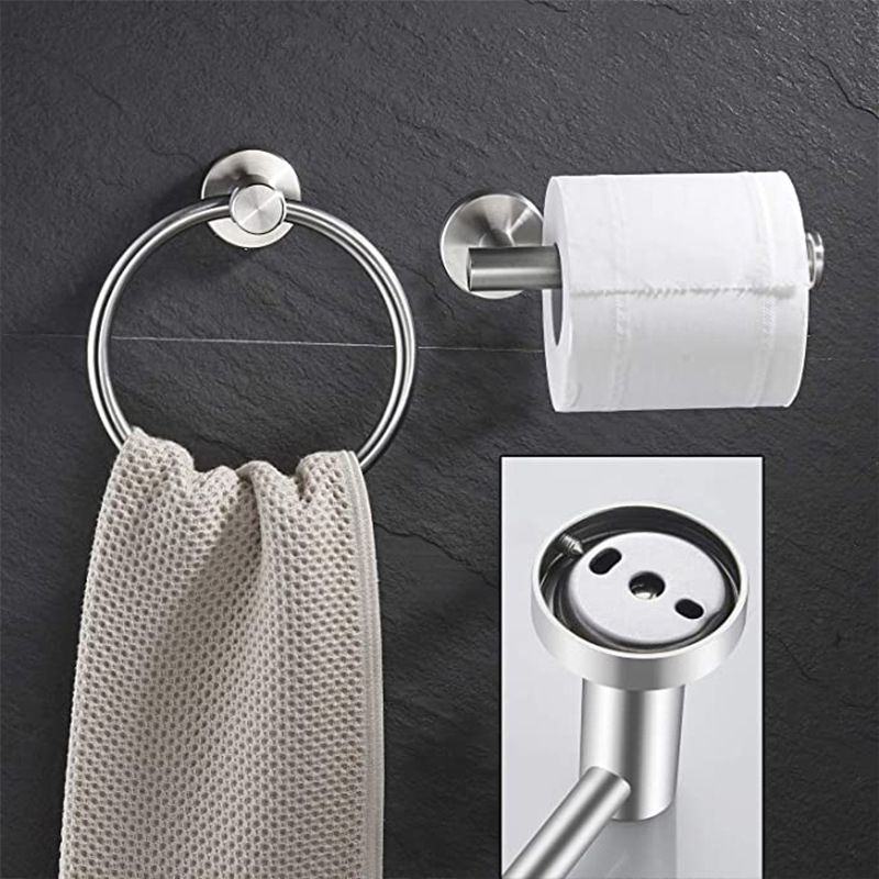 Traditional 2- Piece Bathroom Hardware Set Towel Ring/ Paper Holder Clearhalo 'Bathroom Hardware Sets' 'Bathroom Hardware' 'Bathroom Remodel & Bathroom Fixtures' 'bathroom_hardware_sets' 'Home Improvement' 'home_improvement' 'home_improvement_bathroom_hardware_sets' 1200x1200_e7543e1d-55f3-4780-9979-8209e2a84fa4