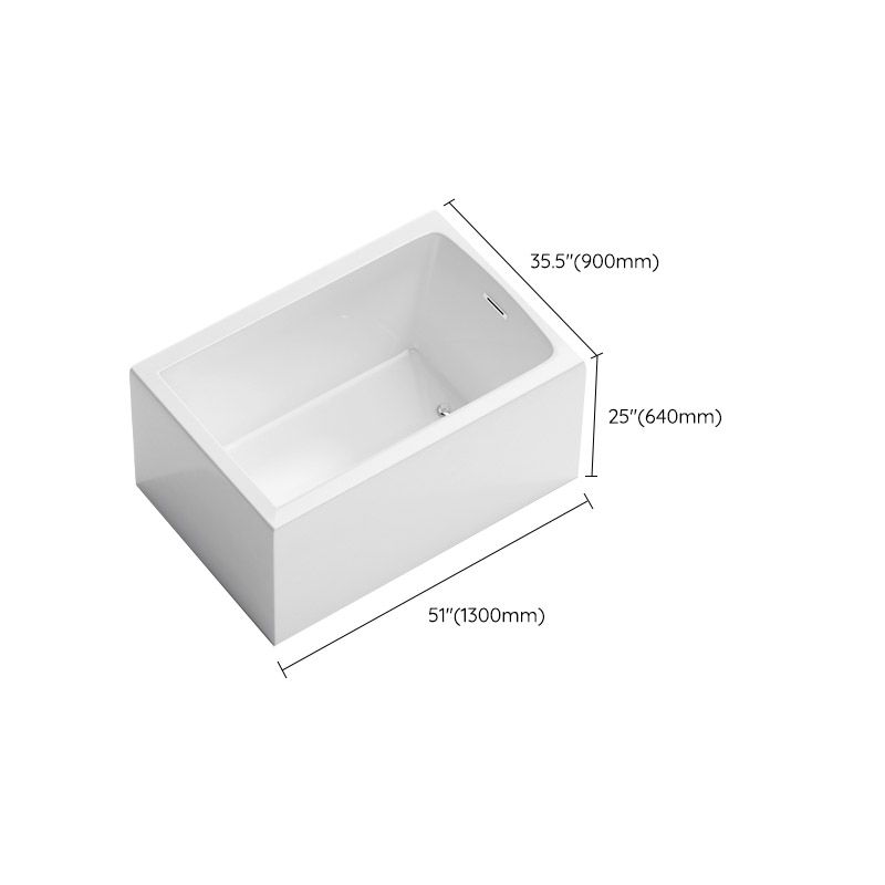 Modern Rectangle White Acrylic Bathtub Back to Wall with Drain Bath Tub and Overflow Hole Clearhalo 'Bathroom Remodel & Bathroom Fixtures' 'Bathtubs' 'Home Improvement' 'home_improvement' 'home_improvement_bathtubs' 'Showers & Bathtubs' 1200x1200_e7aeaab8-0d99-47ff-9c7a-7f5981c3625e