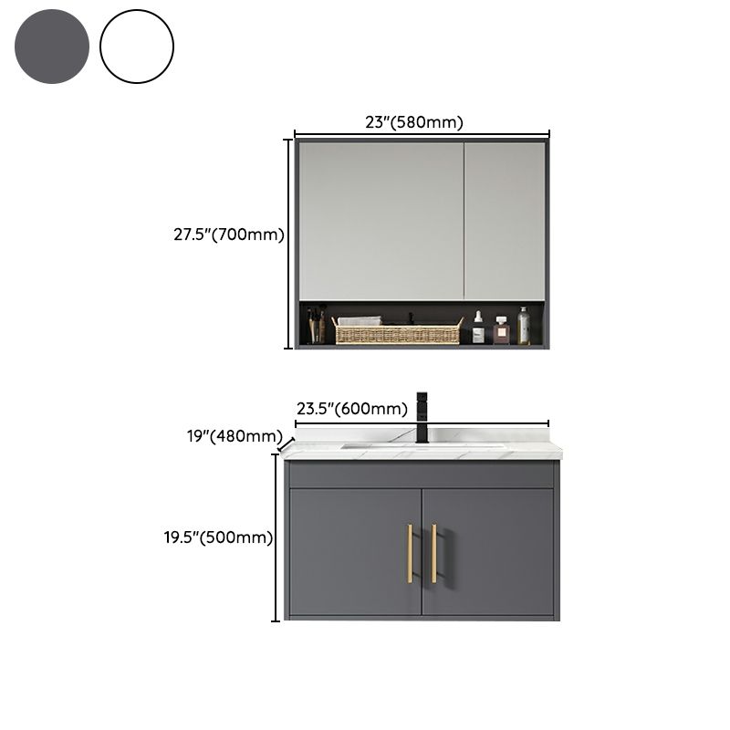 Contemporary Bathroom Vanity Set Wall-Mounted with Soft Close Door Clearhalo 'Bathroom Remodel & Bathroom Fixtures' 'Bathroom Vanities' 'bathroom_vanities' 'Home Improvement' 'home_improvement' 'home_improvement_bathroom_vanities' 1200x1200_e80224c6-a244-45a3-94e1-b18252ce26fd