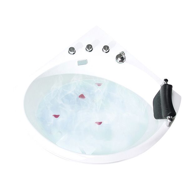 Modern 25.59-inch Tall Acrylic Tub Soak Corner White Bathtub Clearhalo 'Bathroom Remodel & Bathroom Fixtures' 'Bathtubs' 'Home Improvement' 'home_improvement' 'home_improvement_bathtubs' 'Showers & Bathtubs' 1200x1200_e8093d42-7d3e-47d0-b943-ecba49743b9f