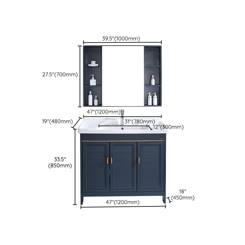 Modern Bathroom Vanity Set Single Freestanding 2 Doors Rectangular Sink Vanity Clearhalo 'Bathroom Remodel & Bathroom Fixtures' 'Bathroom Vanities' 'bathroom_vanities' 'Home Improvement' 'home_improvement' 'home_improvement_bathroom_vanities' 1200x1200_e82ba510-ab60-4689-aac0-55f069c80438