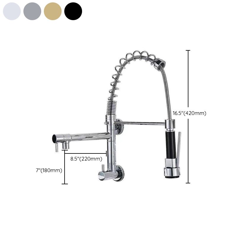 Modern 1-Handle Faucet Touchless Spring Spout Standard Kitchen Faucet Clearhalo 'Home Improvement' 'home_improvement' 'home_improvement_kitchen_faucets' 'Kitchen Faucets' 'Kitchen Remodel & Kitchen Fixtures' 'Kitchen Sinks & Faucet Components' 'kitchen_faucets' 1200x1200_e84c6db5-193c-4271-9e78-b874182d7571