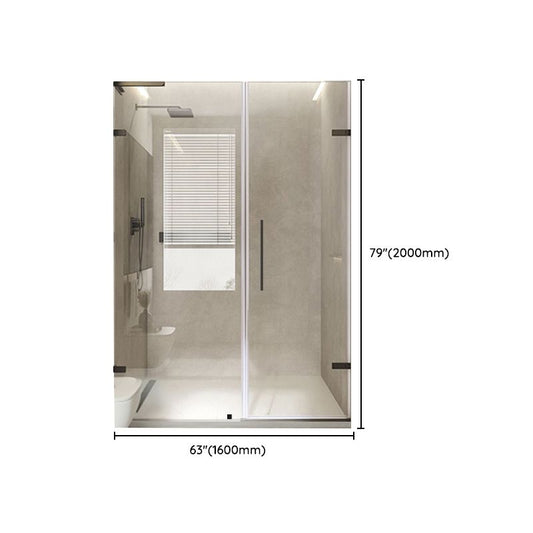 Frameless Hinged Shower Bath Door Transparent Glass Shower Screen Clearhalo 'Bathroom Remodel & Bathroom Fixtures' 'Home Improvement' 'home_improvement' 'home_improvement_shower_tub_doors' 'Shower and Tub Doors' 'shower_tub_doors' 'Showers & Bathtubs' 1200x1200_e8604f2a-4788-4b03-af14-dc20a3d99a41