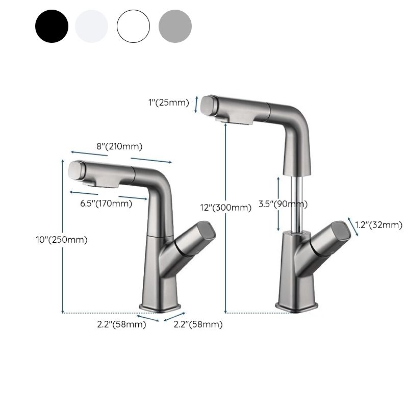 Vessel Sink Faucet Pull-out Bathroom Faucet with Single Knob Handle Clearhalo 'bathroom_sink_faucets' 'Conjunta de Baño y Conjunta de Grifo' 'Coronamiento de Baño y Dispositivo de Baño' 'Grifo del lavabo del baño' 'Hogar' 'home_improvement' 'home_improvement_bathroom_sink_faucets' 'Mejoras para el hogar' 1200x1200_e8732011-4f23-4100-ab23-f3efbb3159b3