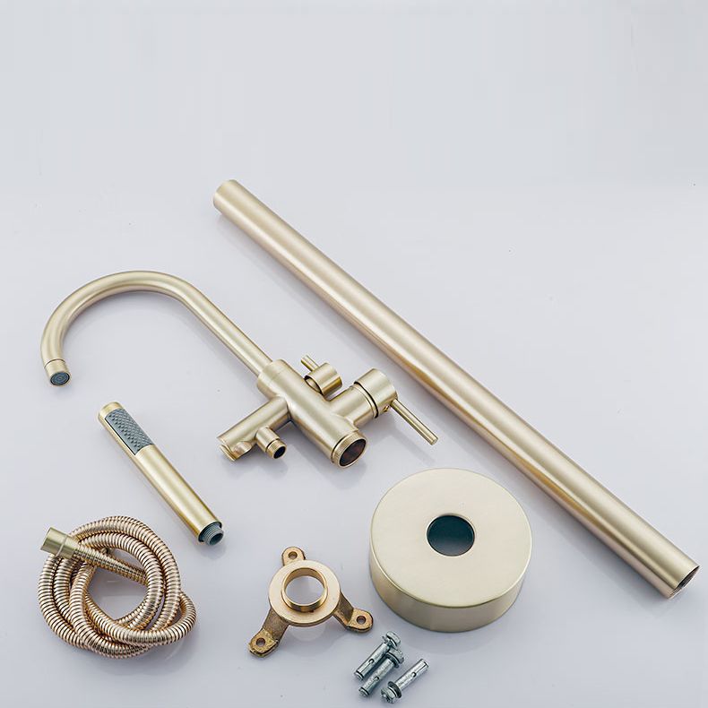 Modern Gold Bath Faucet Trim Floor Mounted High Arc Tub Faucet Clearhalo 'Bathroom Remodel & Bathroom Fixtures' 'Bathtub Faucets' 'bathtub_faucets' 'Home Improvement' 'home_improvement' 'home_improvement_bathtub_faucets' 1200x1200_e8772e50-7596-4c69-98f8-fb95215bea18