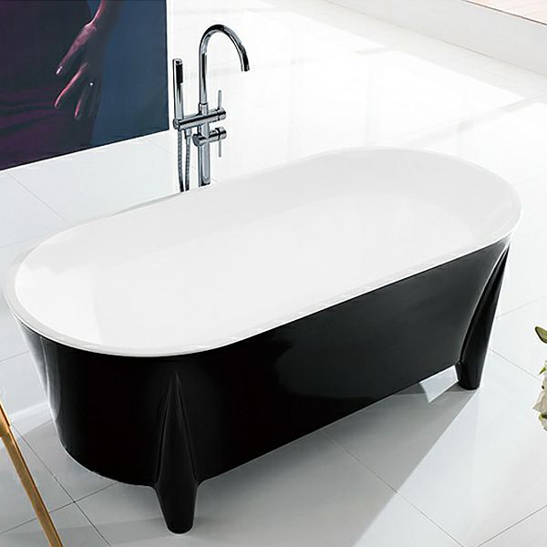 Modern Acrylic Oval Bathtub Freestanding Soaking Bathtub for Bathroom Clearhalo 'Bathroom Remodel & Bathroom Fixtures' 'Bathtubs' 'Home Improvement' 'home_improvement' 'home_improvement_bathtubs' 'Showers & Bathtubs' 1200x1200_e886e9d1-9c5d-4169-a8af-1440b3e3504d