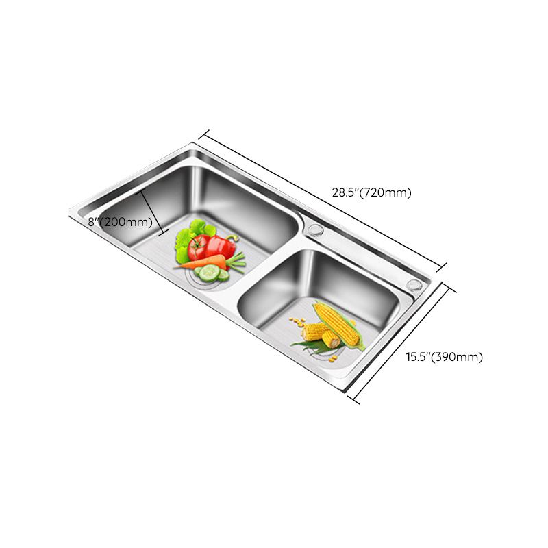 Modern Style Kitchen Sink Stainless Steel Corrosion Resistant Drop-In Kitchen Sink Clearhalo 'Home Improvement' 'home_improvement' 'home_improvement_kitchen_sinks' 'Kitchen Remodel & Kitchen Fixtures' 'Kitchen Sinks & Faucet Components' 'Kitchen Sinks' 'kitchen_sinks' 1200x1200_e88dc17f-e402-4bc0-bda6-9d45ca3ce83a