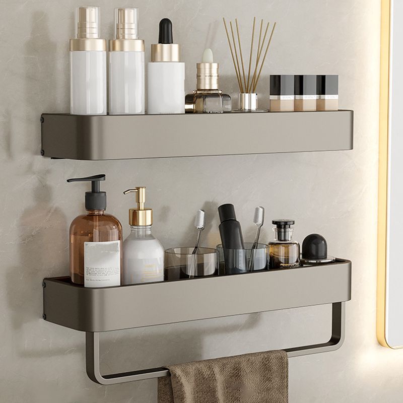 Contemporary Aluminum Bathroom Accessory Set Gray Bath Shelf Clearhalo 'Bathroom Hardware Sets' 'Bathroom Hardware' 'Bathroom Remodel & Bathroom Fixtures' 'bathroom_hardware_sets' 'Home Improvement' 'home_improvement' 'home_improvement_bathroom_hardware_sets' 1200x1200_e9000cdf-7930-4c19-b0eb-51d36bfb3f23