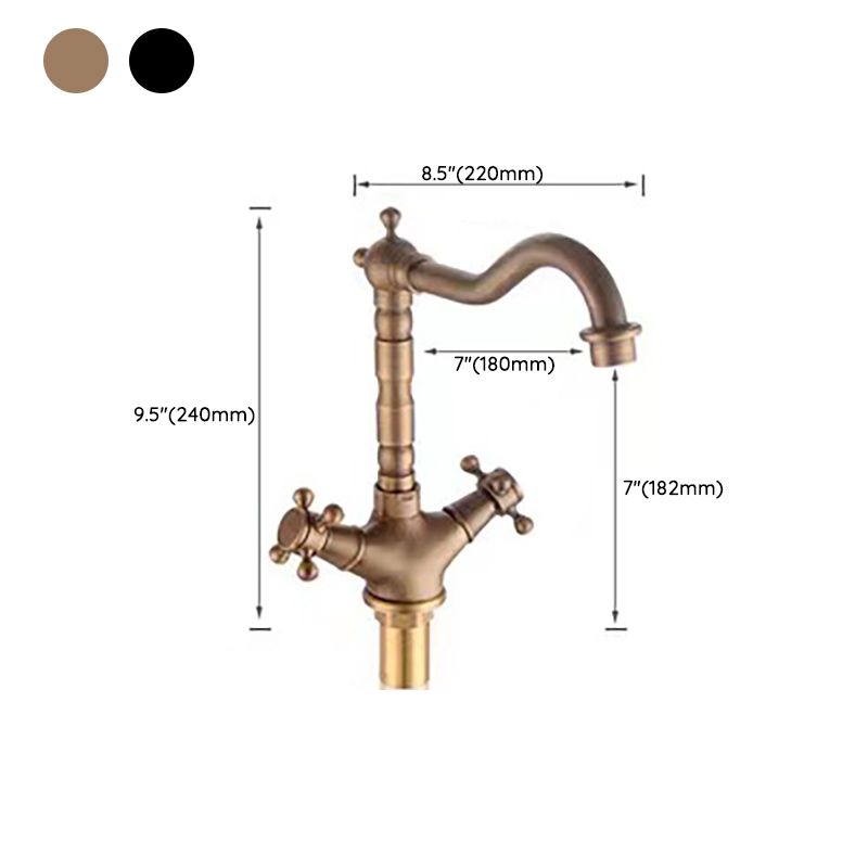 Glam Centerset Faucet 1 Hole Sink Faucet with 2 Cross Handles Clearhalo 'bathroom_sink_faucets' 'Conjunta de Baño y Conjunta de Grifo' 'Coronamiento de Baño y Dispositivo de Baño' 'Grifo del lavabo del baño' 'Hogar' 'home_improvement' 'home_improvement_bathroom_sink_faucets' 'Mejoras para el hogar' 1200x1200_e91829df-fdac-4cf7-a77b-ce45f5691e99