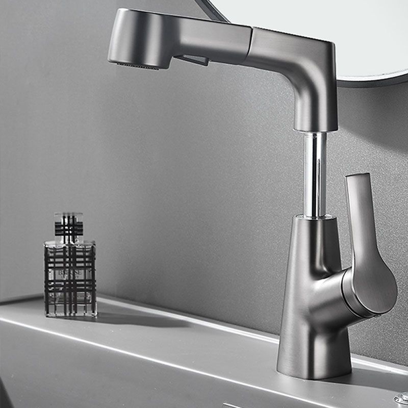 Modern Vessel Sink Faucet Brass Lever Handles Swivel Spout Bathroom Vessel Faucet Clearhalo 'bathroom_sink_faucets' 'Conjuntos de Torneiras de Lavatório e Banheiro' 'home_improvement' 'home_improvement_bathroom_sink_faucets' 'Mobiliário Doméstico' 'Página inicial' 'Renovação e equipamento de casa de banho' 'Torneira para lavatório de banheiro' 1200x1200_e91f1f49-70b0-4256-ab51-a905353e9415