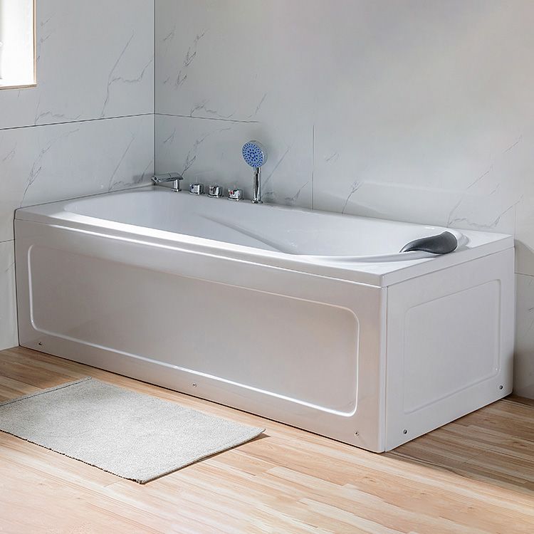 Back to Wall Rectangular Bath Freestanding Acrylic Soaking White Bathtub Clearhalo 'Bathroom Remodel & Bathroom Fixtures' 'Bathtubs' 'Home Improvement' 'home_improvement' 'home_improvement_bathtubs' 'Showers & Bathtubs' 1200x1200_e942c786-58c4-4703-bce1-0d0719e9fc71