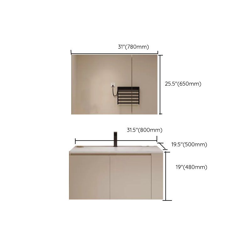 White Wood Wall Mounted Standard Modern Open Console with Sink Set Clearhalo 'Bathroom Remodel & Bathroom Fixtures' 'Bathroom Vanities' 'bathroom_vanities' 'Home Improvement' 'home_improvement' 'home_improvement_bathroom_vanities' 1200x1200_e95f2b04-9142-475d-9a0f-ca3e3afd4a57