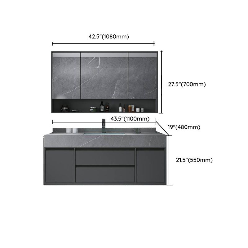 Modern Bathroom Vanity Set Granite Top Standalone Cabinet or Shelving Included Clearhalo 'Bathroom Remodel & Bathroom Fixtures' 'Bathroom Vanities' 'bathroom_vanities' 'Home Improvement' 'home_improvement' 'home_improvement_bathroom_vanities' 1200x1200_e96b0688-6e91-499e-918b-4d43feea934e