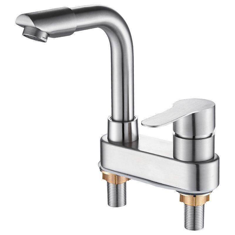 Bathroom Sink 304 Stainless Steel Center Faucet, Single Handle Bathroom Vanity Faucet Clearhalo 'bathroom_sink_faucets' 'Conjunta de Baño y Conjunta de Grifo' 'Coronamiento de Baño y Dispositivo de Baño' 'Grifo del lavabo del baño' 'Hogar' 'home_improvement' 'home_improvement_bathroom_sink_faucets' 'Mejoras para el hogar' 1200x1200_e9724634-c2b1-42da-9c17-c51358f5dacf