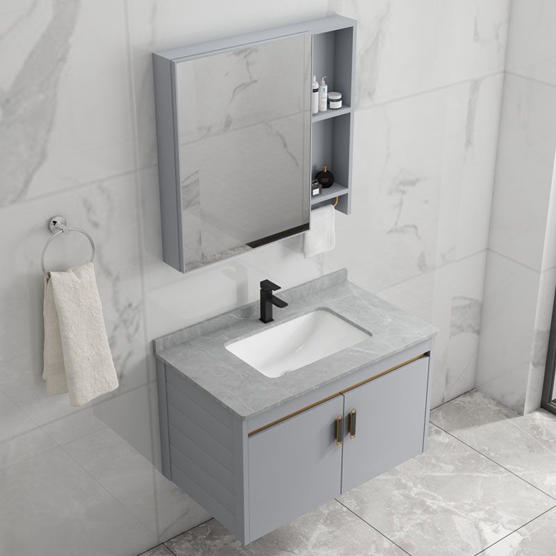 Modern Grey Wall Mount Bathroom Sink Vanity with Faucet Sink Clearhalo 'Bathroom Remodel & Bathroom Fixtures' 'Bathroom Vanities' 'bathroom_vanities' 'Home Improvement' 'home_improvement' 'home_improvement_bathroom_vanities' 1200x1200_e994295c-1152-4b23-9d97-a95d3db1393d