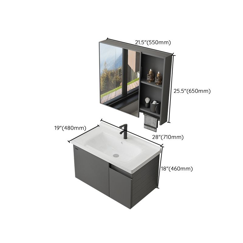 Wall Mount Bathroom Vanity Modern Single-Sink Gray Rectangular Vanity Set Clearhalo 'Bathroom Remodel & Bathroom Fixtures' 'Bathroom Vanities' 'bathroom_vanities' 'Home Improvement' 'home_improvement' 'home_improvement_bathroom_vanities' 1200x1200_e9945c56-37ac-4eeb-aa67-f10d79bce9b8