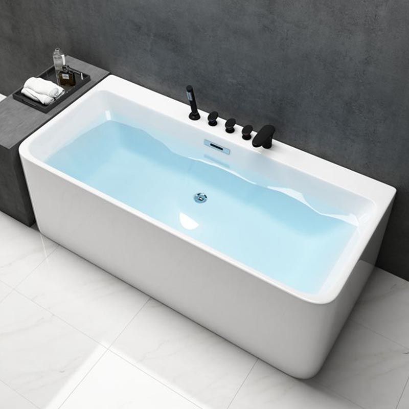 Modern Rectangular Bath Tub with Drain and Overflow Trim Bathtub Clearhalo 'Bathroom Remodel & Bathroom Fixtures' 'Bathtubs' 'Home Improvement' 'home_improvement' 'home_improvement_bathtubs' 'Showers & Bathtubs' 1200x1200_e999ab73-b6fa-4d03-b7f9-7941f5317c26