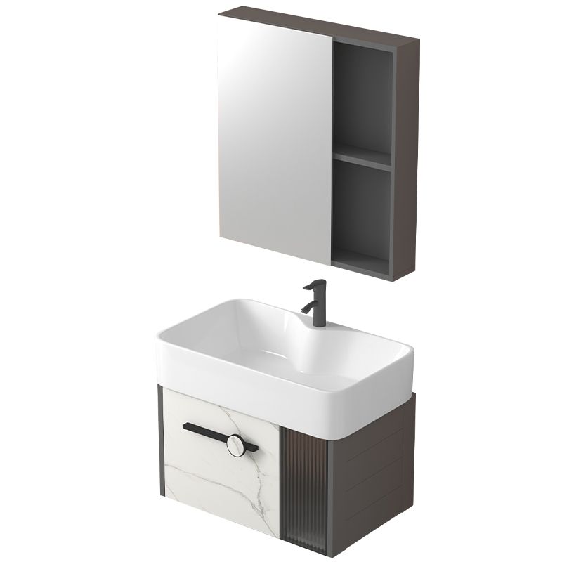 Modern Wall Mount Sink Vanity Gray Metal Base Single-Sink Rectangular Vanity Set Clearhalo 'Bathroom Remodel & Bathroom Fixtures' 'Bathroom Vanities' 'bathroom_vanities' 'Home Improvement' 'home_improvement' 'home_improvement_bathroom_vanities' 1200x1200_e9a289ce-4a6f-4683-9b25-54f9889f0035