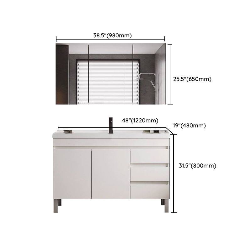 White Modern Wood Rectangular Open Console with Sink Set Faucet Included Clearhalo 'Bathroom Remodel & Bathroom Fixtures' 'Bathroom Vanities' 'bathroom_vanities' 'Home Improvement' 'home_improvement' 'home_improvement_bathroom_vanities' 1200x1200_e9b1498c-cfb4-4496-adaa-90badc470202