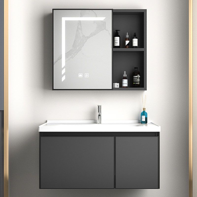 Aluminum Bathroom Vanity Set Doors Wall Mounted Doors Grey Single Sink with Mirror Clearhalo 'Bathroom Remodel & Bathroom Fixtures' 'Bathroom Vanities' 'bathroom_vanities' 'Home Improvement' 'home_improvement' 'home_improvement_bathroom_vanities' 1200x1200_e9be094c-fbd0-4ca0-8aeb-476fe9ec8874