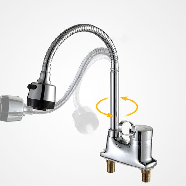 Modern Kitchen Sink Faucet Brass Lever Handles and Supply Lines Bar Prep Kitchen Faucet Clearhalo 'Home Improvement' 'home_improvement' 'home_improvement_kitchen_faucets' 'Kitchen Faucets' 'Kitchen Remodel & Kitchen Fixtures' 'Kitchen Sinks & Faucet Components' 'kitchen_faucets' 1200x1200_e9c5d40b-4121-4854-ab0e-f9f4c5a7a990