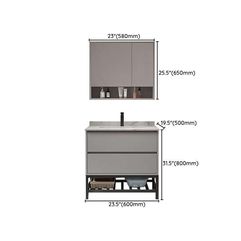 Bathroom Vanity Set Drawers Storage Shelf Ceramic Sink Vanity Set Clearhalo 'Bathroom Remodel & Bathroom Fixtures' 'Bathroom Vanities' 'bathroom_vanities' 'Home Improvement' 'home_improvement' 'home_improvement_bathroom_vanities' 1200x1200_e9db2b07-f59a-4405-9976-b56de76c7640