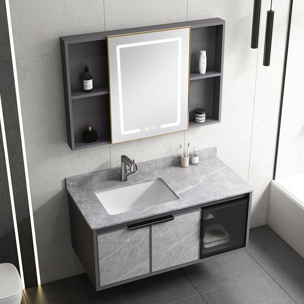 Modern Bathroom Sink Vanity Wall Mounted Bathroom Sink Vanity Faucet Included Clearhalo 'Bathroom Remodel & Bathroom Fixtures' 'Bathroom Vanities' 'bathroom_vanities' 'Home Improvement' 'home_improvement' 'home_improvement_bathroom_vanities' 1200x1200_e9f53b2a-c1af-46f3-81cb-ed2543d2004d