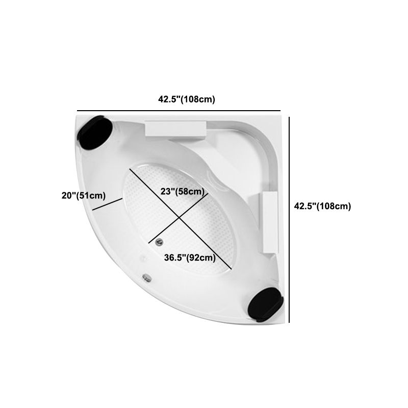 Acrylic Modern Back to Wall Bath Tub Bathroom Corner Bathtub in White Clearhalo 'Bathroom Remodel & Bathroom Fixtures' 'Bathtubs' 'Home Improvement' 'home_improvement' 'home_improvement_bathtubs' 'Showers & Bathtubs' 1200x1200_e9f8c405-6fd7-45ca-8edc-75723cc0d28a