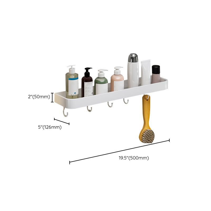 Contemporary Bathroom Accessory Set Metal Bath Shelf in White Clearhalo 'Bathroom Hardware Sets' 'Bathroom Hardware' 'Bathroom Remodel & Bathroom Fixtures' 'bathroom_hardware_sets' 'Home Improvement' 'home_improvement' 'home_improvement_bathroom_hardware_sets' 1200x1200_ea3848ee-e40c-4645-bb75-fd939eed816b