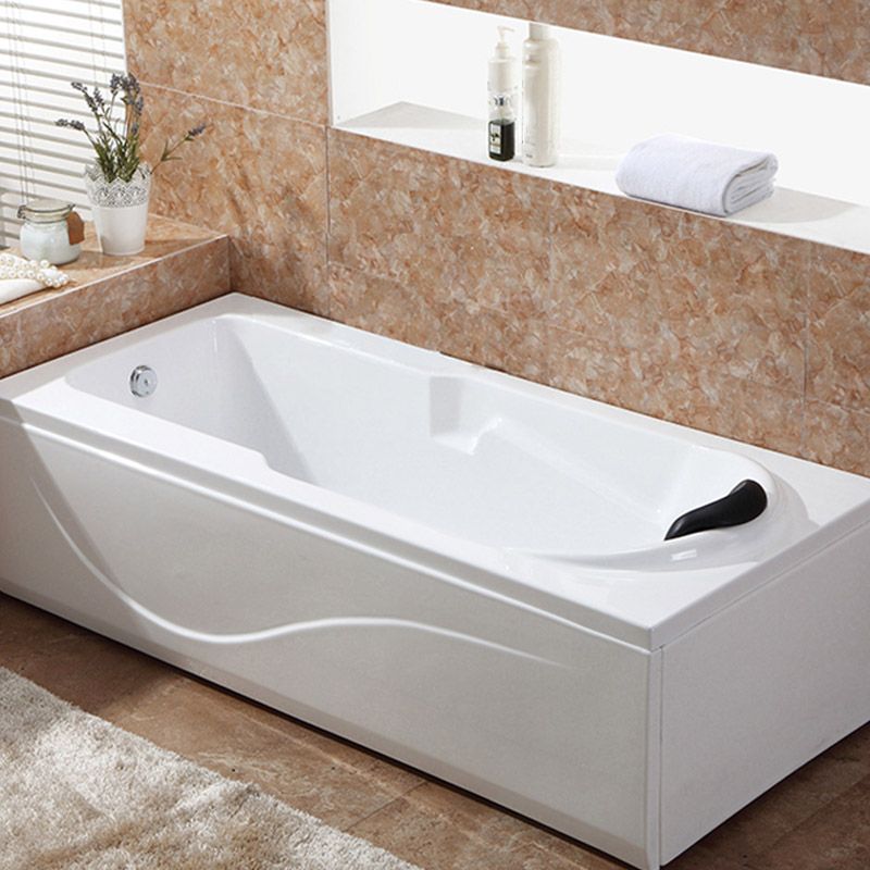 Modern White Acrylic Bathtub Rectangle Freestand Soaking Bathtub with Drain Bath Tub Clearhalo 'Bathroom Remodel & Bathroom Fixtures' 'Bathtubs' 'Home Improvement' 'home_improvement' 'home_improvement_bathtubs' 'Showers & Bathtubs' 1200x1200_ea55461e-4eb5-49f7-a3fe-7ec60a7ce1e3