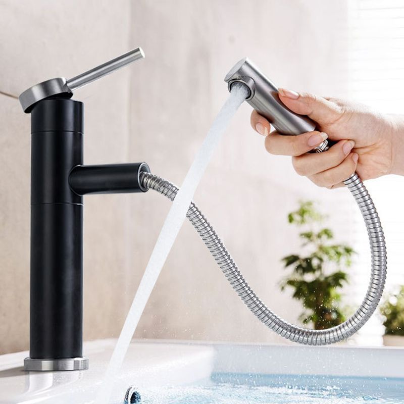 Glam 1-Handle Bathroom Sink Faucet 1 Hole Vessel Sink Bathroom Faucet with Stainless Steel Clearhalo 'bathroom_sink_faucets' 'Conjunta de Baño y Conjunta de Grifo' 'Coronamiento de Baño y Dispositivo de Baño' 'Grifo del lavabo del baño' 'Hogar' 'home_improvement' 'home_improvement_bathroom_sink_faucets' 'Mejoras para el hogar' 1200x1200_ea865984-cf98-42a8-b6ee-9d790b9494a8