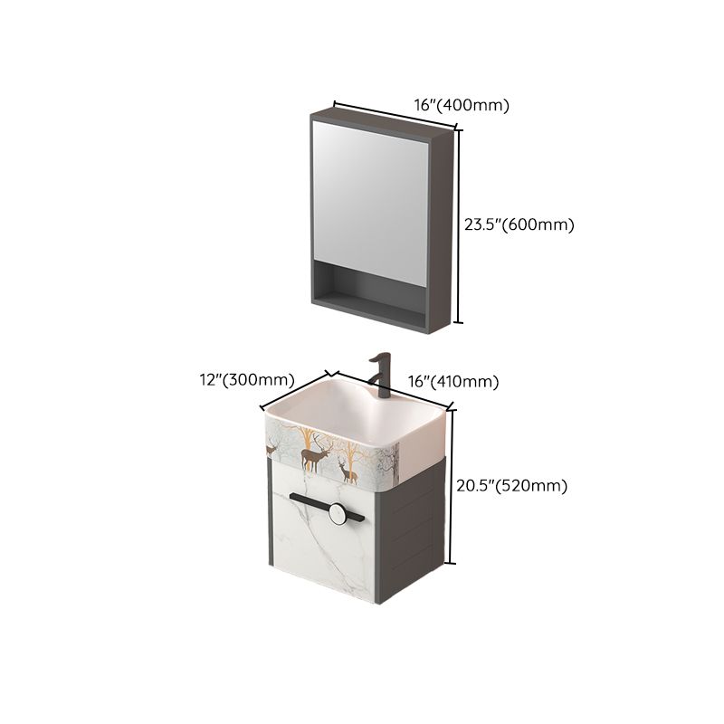 Modern Wall Mount Sink Vanity Gray Metal Base Single-Sink Rectangular Vanity Set Clearhalo 'Bathroom Remodel & Bathroom Fixtures' 'Bathroom Vanities' 'bathroom_vanities' 'Home Improvement' 'home_improvement' 'home_improvement_bathroom_vanities' 1200x1200_eaa02c1b-1228-4b99-96f8-87f9b76f1dce