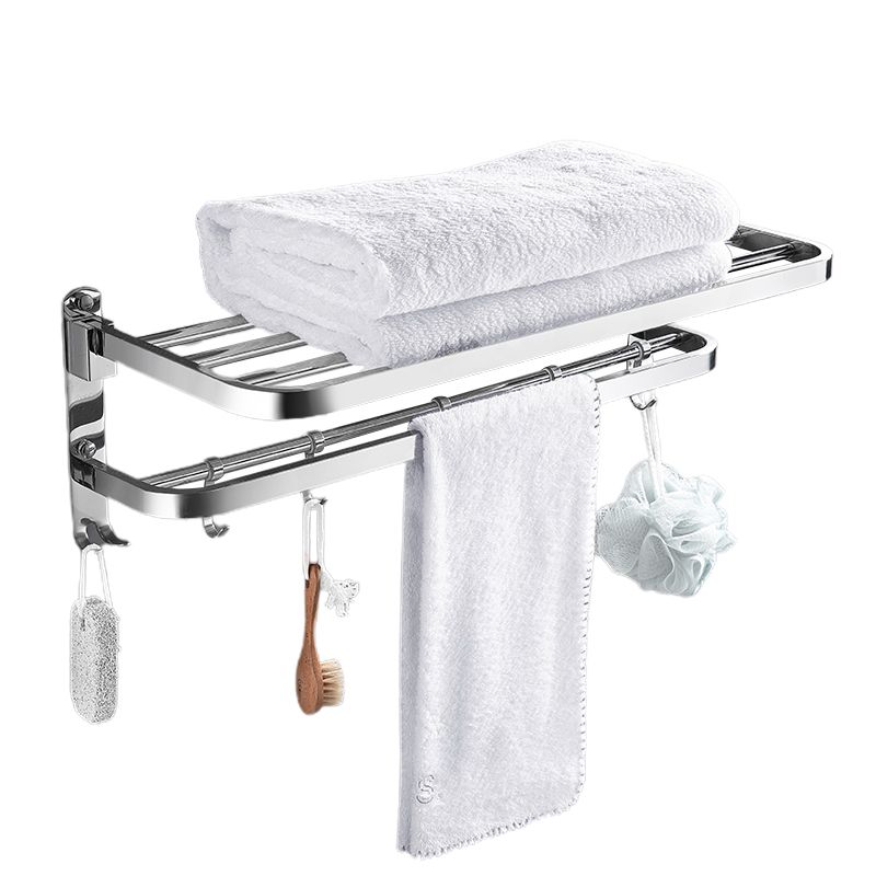 Contemporary Polished Chrome Bathroom Accessory Set with Towel Bar & Bath Shelf Clearhalo 'Bathroom Hardware Sets' 'Bathroom Hardware' 'Bathroom Remodel & Bathroom Fixtures' 'bathroom_hardware_sets' 'Home Improvement' 'home_improvement' 'home_improvement_bathroom_hardware_sets' 1200x1200_eab534dc-e12e-4e8e-9374-724add41e61c