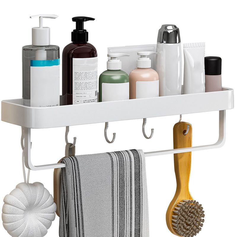 Contemporary Bathroom Accessory Set Metal Bath Shelf in White Clearhalo 'Bathroom Hardware Sets' 'Bathroom Hardware' 'Bathroom Remodel & Bathroom Fixtures' 'bathroom_hardware_sets' 'Home Improvement' 'home_improvement' 'home_improvement_bathroom_hardware_sets' 1200x1200_eac3b220-e27c-46d2-ab01-e0e8de6cbfdc