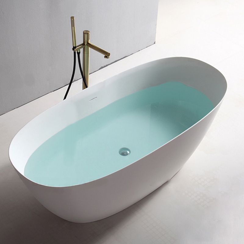 Contemporary White Bath Tub with Overflow Trim Oval Soaking Tub for Home Clearhalo 'Bathroom Remodel & Bathroom Fixtures' 'Bathtubs' 'Home Improvement' 'home_improvement' 'home_improvement_bathtubs' 'Showers & Bathtubs' 1200x1200_eaf5bffe-60c9-4839-8dc1-10f45b024e01