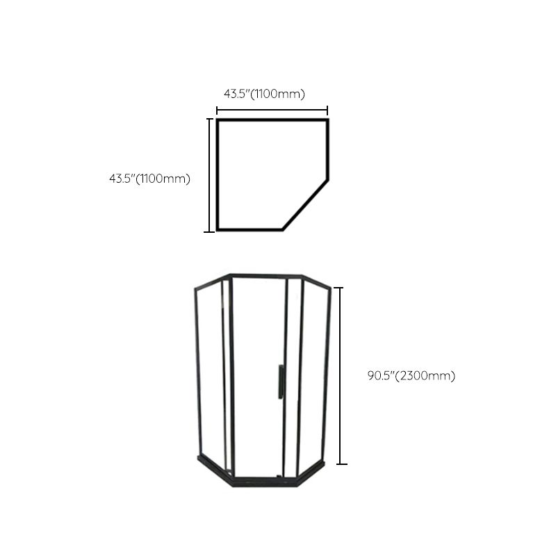 Modern Clear Glass Double Sliding Shower Enclosure Framed Shower Enclosure Clearhalo 'Bathroom Remodel & Bathroom Fixtures' 'Home Improvement' 'home_improvement' 'home_improvement_shower_stalls_enclosures' 'Shower Stalls & Enclosures' 'shower_stalls_enclosures' 'Showers & Bathtubs' 1200x1200_eafa086a-d186-4eb0-9204-800410ac3b0f