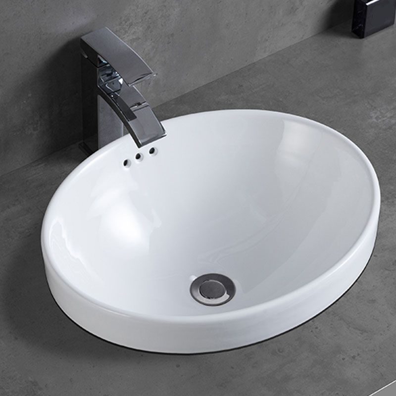 Contemporary Bathroom Sink with Overflow Porcelain Round Vessel Bathroom Sink Only Clearhalo 'Bathroom Remodel & Bathroom Fixtures' 'Bathroom Sinks & Faucet Components' 'Bathroom Sinks' 'bathroom_sink' 'Home Improvement' 'home_improvement' 'home_improvement_bathroom_sink' 1200x1200_eb252cf0-1d1c-4f58-91ee-09004be0730b