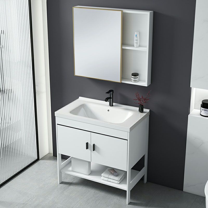 Freestanding Modern Sink Included Bath Vanity in White for Bathroom Clearhalo 'Bathroom Remodel & Bathroom Fixtures' 'Bathroom Vanities' 'bathroom_vanities' 'Home Improvement' 'home_improvement' 'home_improvement_bathroom_vanities' 1200x1200_eb2f2141-66a5-4014-a8c7-36e82565a17c